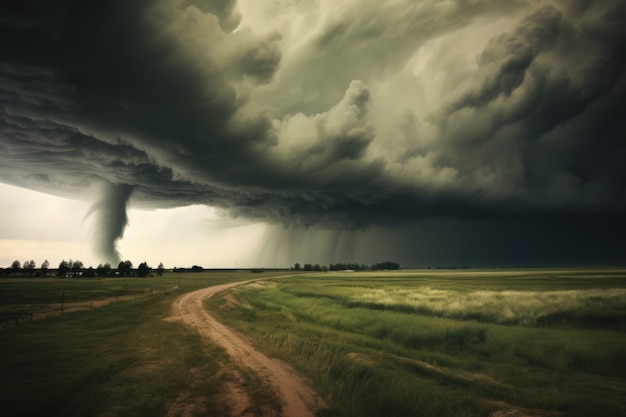 Kostenloses Foto sicht auf apokalyptische dunkle stürmische wolken