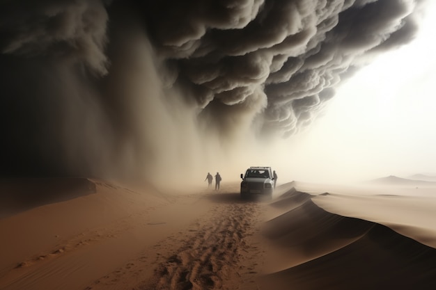 Kostenloses Foto sicht auf apokalyptische dunkle wolken