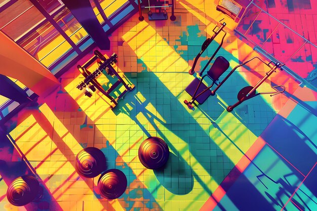 Sicht auf den Fitnessraum für Training und Sport