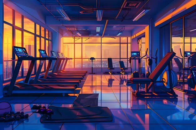 Sicht auf den Fitnessraum für Training und Sport