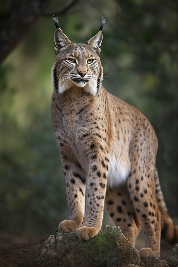 Kostenlose Foto sicht auf den wilden luchs in der natur