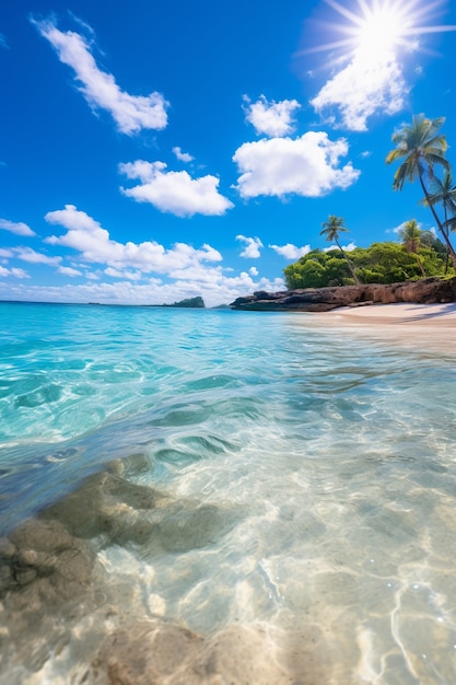 Kostenloses Foto sicht auf die natürliche strandlandschaft