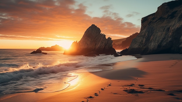 Sicht auf die natürliche Strandlandschaft