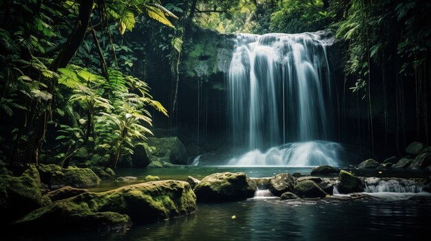 Sicht auf die natürliche Wasserfalllandschaft