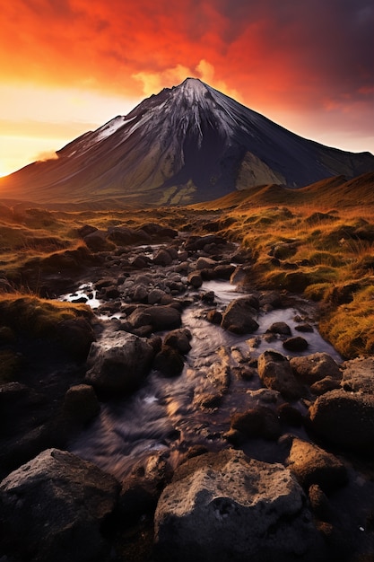 Sicht auf die Naturlandschaft mit dem Fluss