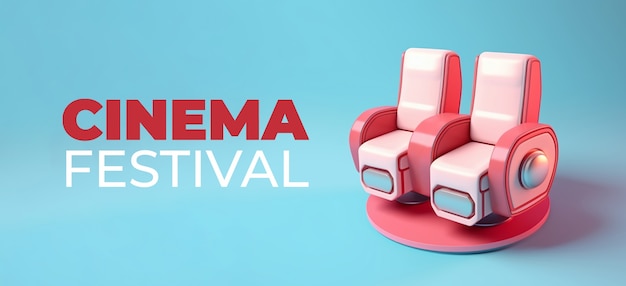 Sicht auf die Sitzgelegenheiten des 3D-Kinofestivals