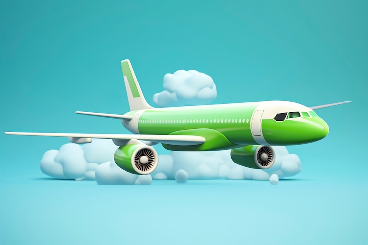 Kostenlose Foto sicht auf ein 3d-flugzeug