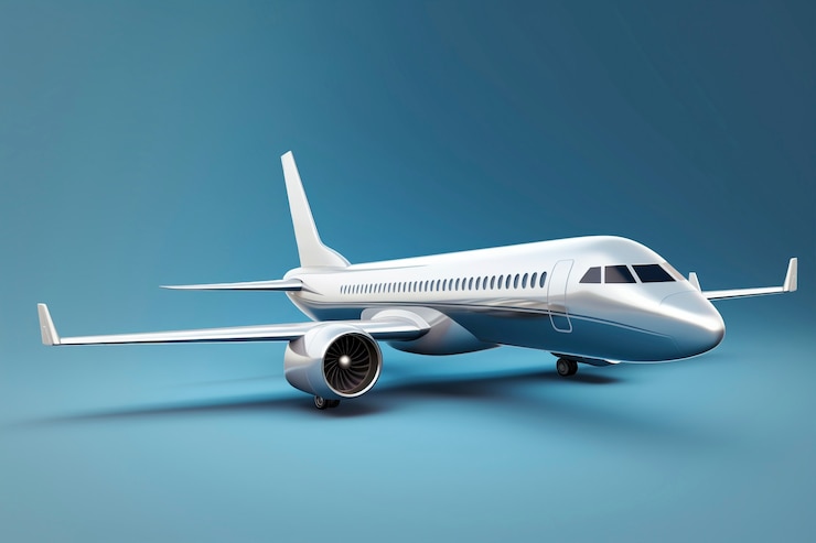 Kostenlose Foto sicht auf ein 3d-flugzeug