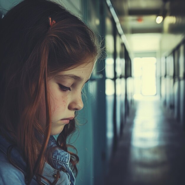 Sicht auf ein Kind, das in der Schule gemobbt wird