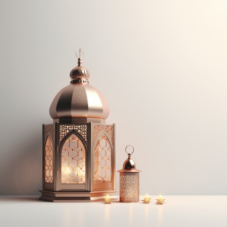 Kostenlose Foto sicht auf eine 3d-islamische laterne