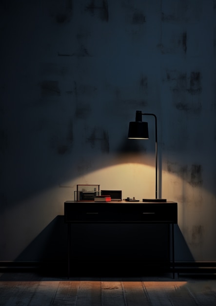 Sicht auf eine moderne fotorealistische Lampe