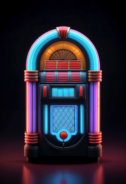 Kostenloses Foto sicht auf eine retro-jukebox-musikmaschine