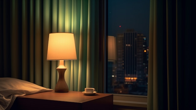 Sicht auf eine zeitgenössische fotorealistische Lampe