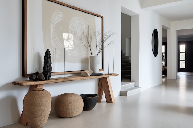 Sicht auf einen modernen Eingang mit Innenarchitektur