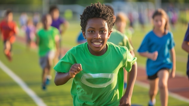 Sicht auf Kinder, die Gesundheits- und Wellnessaktivitäten betreiben