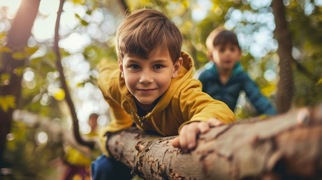 Sicht auf Kinder, die Gesundheits- und Wellnessaktivitäten betreiben