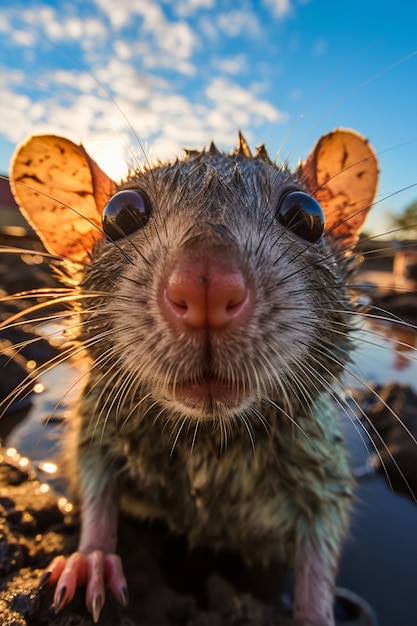 Kostenloses Foto sicht auf nasse ratten