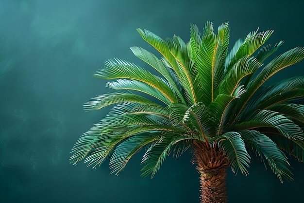 Sicht auf Palmenarten mit grünem Laub
