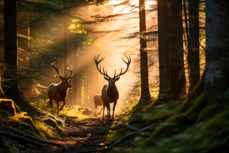 Kostenlose Foto sicht auf wilde elche in der natur