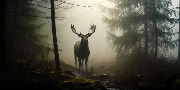 Sicht auf wilde Elche in der Natur