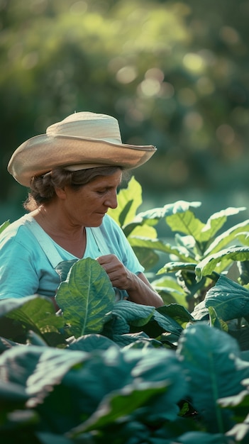 Kostenloses Foto sicht von frauen, die im landwirtschaftlichen sektor arbeiten, um den arbeitstag für frauen zu feiern.