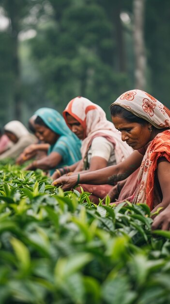 Sicht von Frauen, die im landwirtschaftlichen Sektor arbeiten, um den Arbeitstag für Frauen zu feiern.