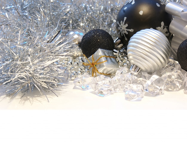 Kostenloses Foto silber und schwarz weihnachten hintergrund