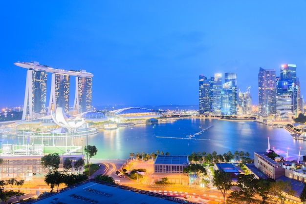 Singapur Stadt bei Nacht