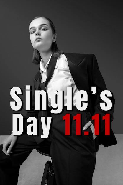 Kostenloses Foto single's day banner-design