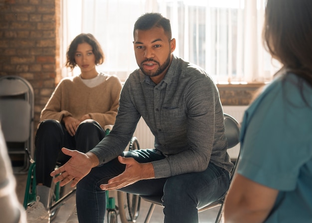 Sitzung der Psychotherapie-Unterstützungsgruppe