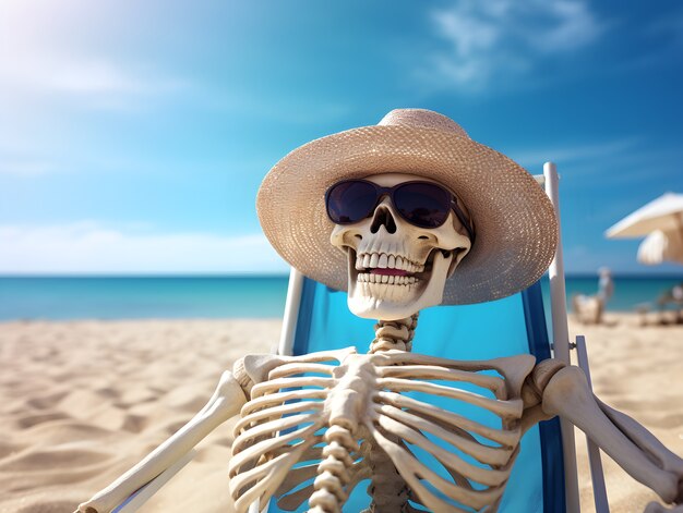 Skelett am Strand