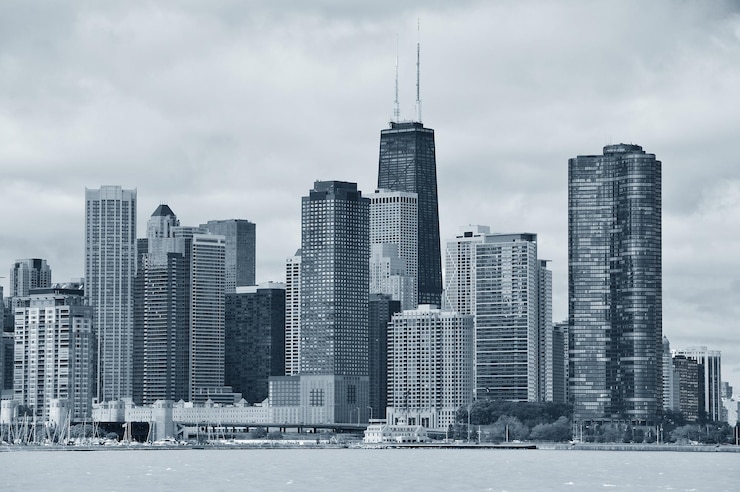 Kostenlose Foto skyline der stadt chicago