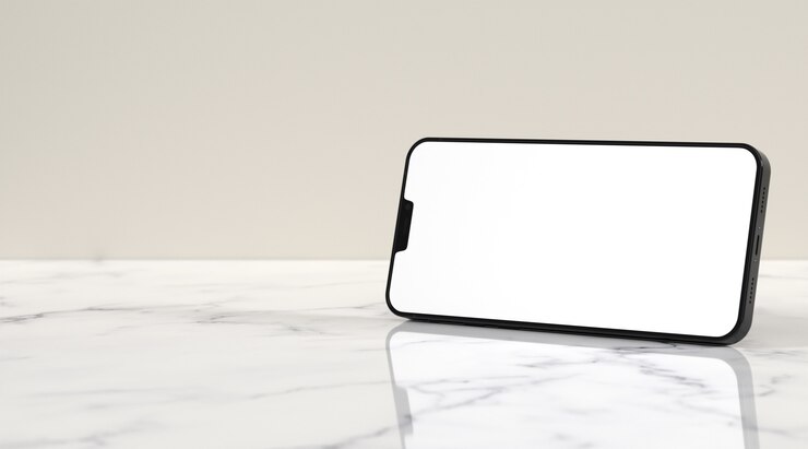 Kostenlose Foto smartphone auf marmortisch