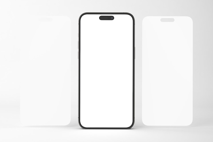 Kostenlose Foto smartphone mit leerem bildschirm in der frontansicht