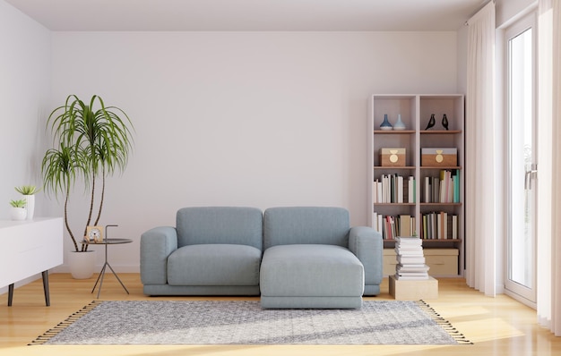Sofa im Wohnzimmer mit Kopierraum