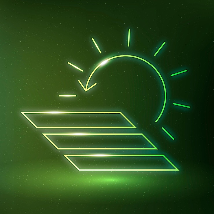 Kostenlose Foto solarpanel-symbol symbol für erneuerbare energie