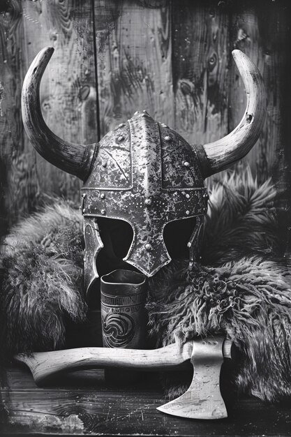 Soldatenhelm im Vintage-Stil Stillleben