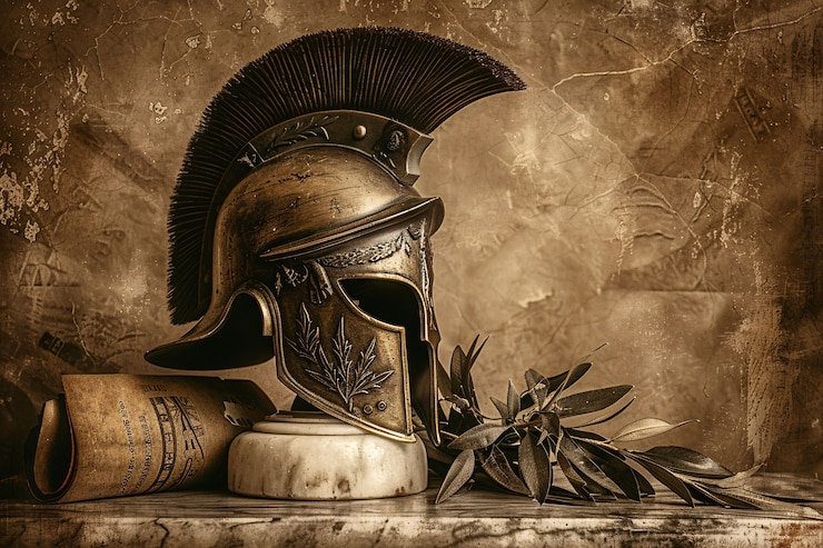Kostenlose Foto soldatenhelm im vintage-stil stillleben