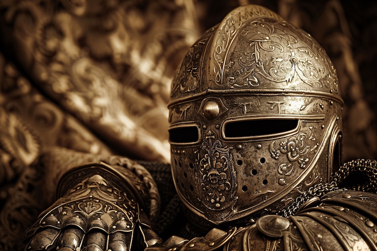 Soldatenhelm im Vintage-Stil Stillleben