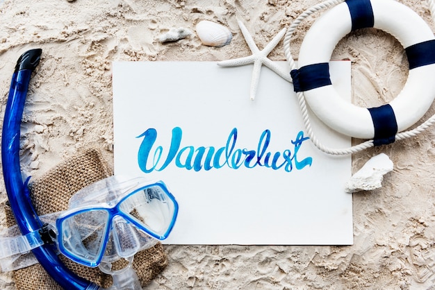 Sommer-Reise Reise Urlaub Wanderlust Strand Konzept