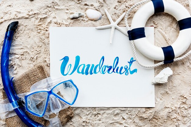 Sommer-Reise Reise Urlaub Wanderlust Strand Konzept