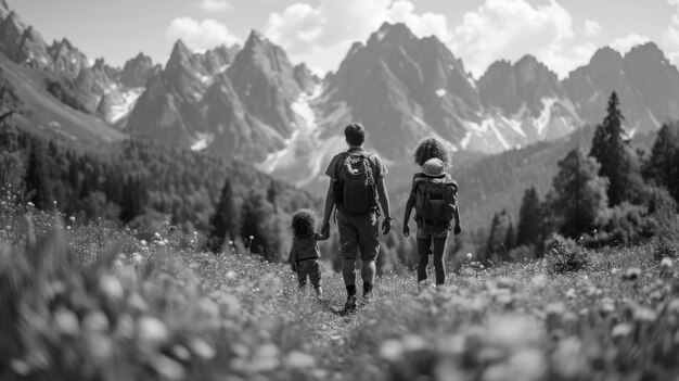 Sommerzeit-Saisonsszene mit monochromatischem Schwarz-Weiß-Effekt.