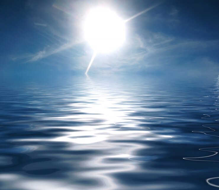 Kostenlose Foto sonne im wasser reflektiert