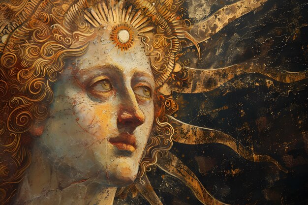 Sonnengott als mächtiger Mann in einer Renaissance-Umgebung dargestellt