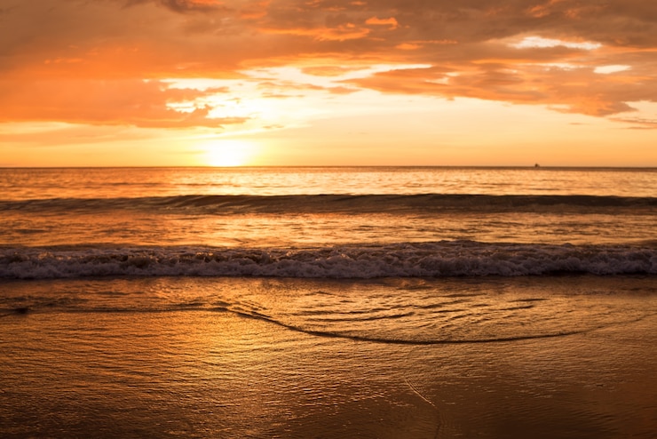 Kostenlose Foto sonnenuntergang am meer