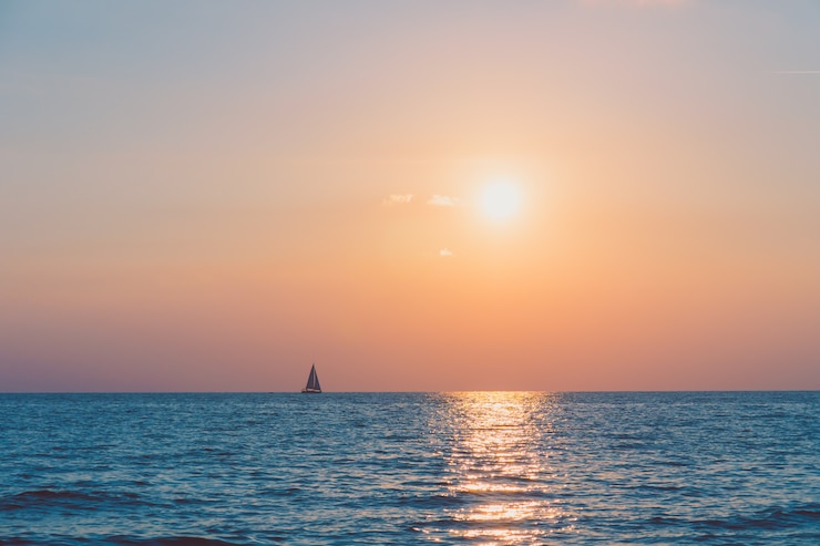 Kostenlose Foto sonnenuntergang mit meer