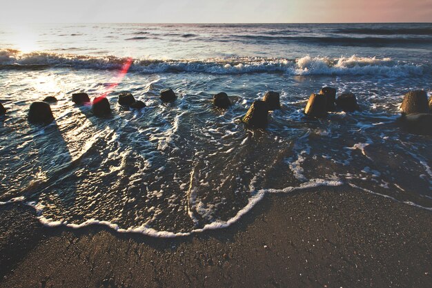 Sonnenuntergang über Meer.