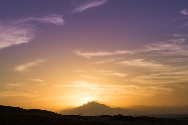 Sonnenuntergang über Sahara