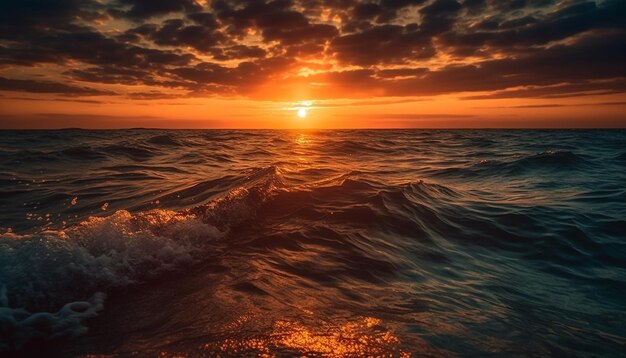 Sonnenuntergang über Wasser Natur ruhige Szene generiert von AI