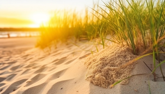 Kostenloses Foto sonnenverwöhnte sanddünen treffen auf ruhige gewässer in einem von ki generierten tropischen paradies